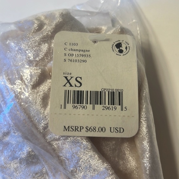 Free People All Night Velvet Tunic Camisole Top Champagne Cream Size XS - Picture 6 of 7